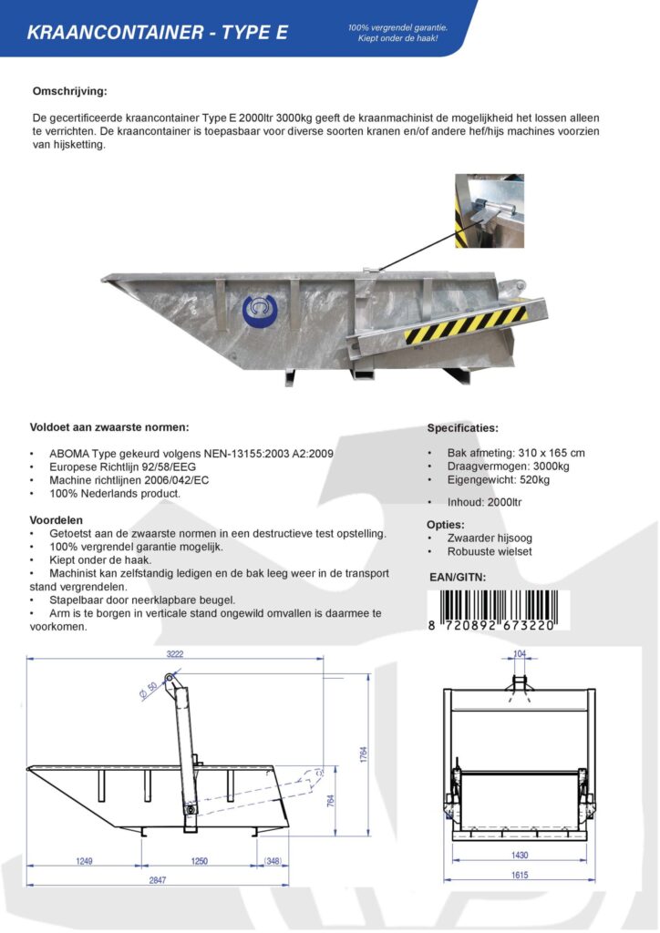 Kraancontainer, cranecontainer, boatskip, benne_basculante