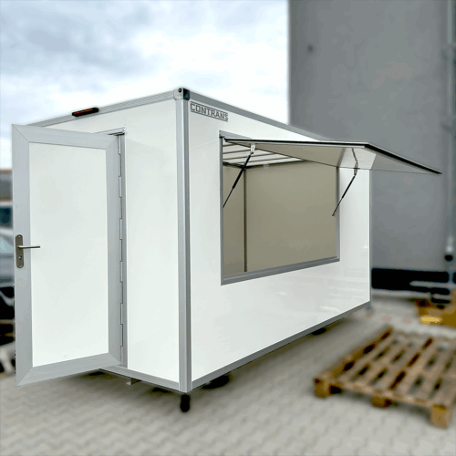 boxbody verkoopwagen op aanhanger